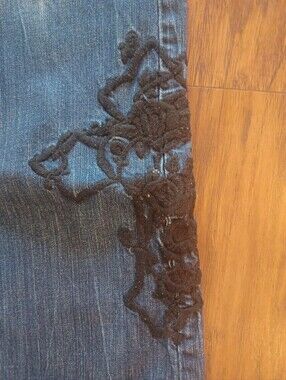 🖤🌹✝️🖤COWGIRL TUFF ROSES & TRUTH BLACK BOOTCUT JEANS 29x35